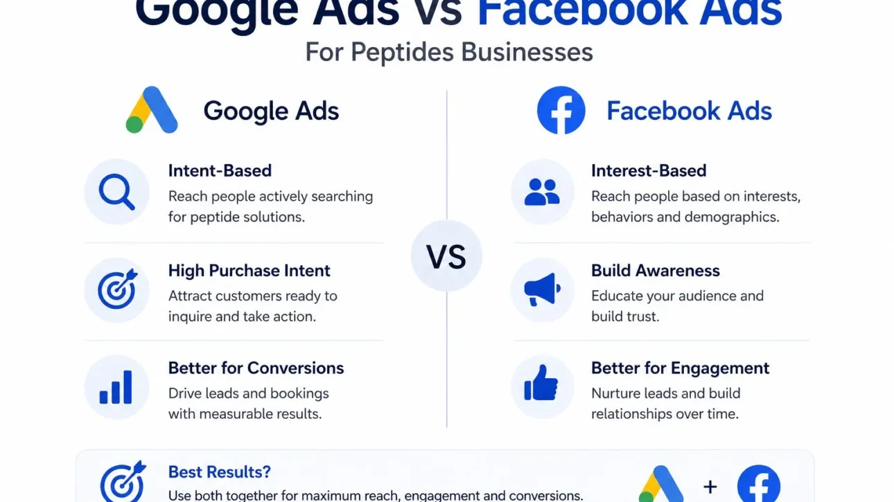 Google ads vs instagram ads for peptide businesses